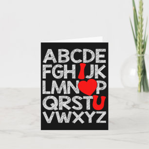 Tarjeta Alphabet Abc I Love You T Shirt Día de San Valentí
