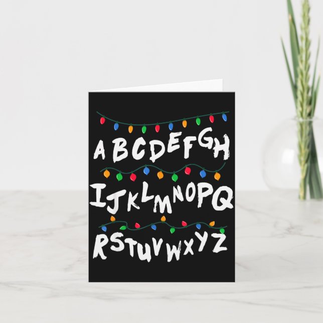Tarjeta Alphabet Christmas Lights T Shirt Stranger Tee Gif (Anverso)