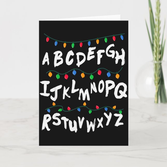 Tarjeta Alphabet Christmas Lights T Shirt Stranger Tee Gif (Anverso)