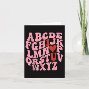 Tarjeta Alphabet I Love You Día de San Valentín Heart Teac
