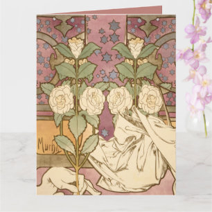 Tarjeta Alphonse Mucha Estrellas Elegantes Art Nouveau Cam