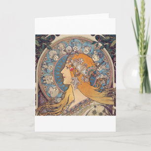 Tarjeta Alphonse Mucha, "Zodiac"