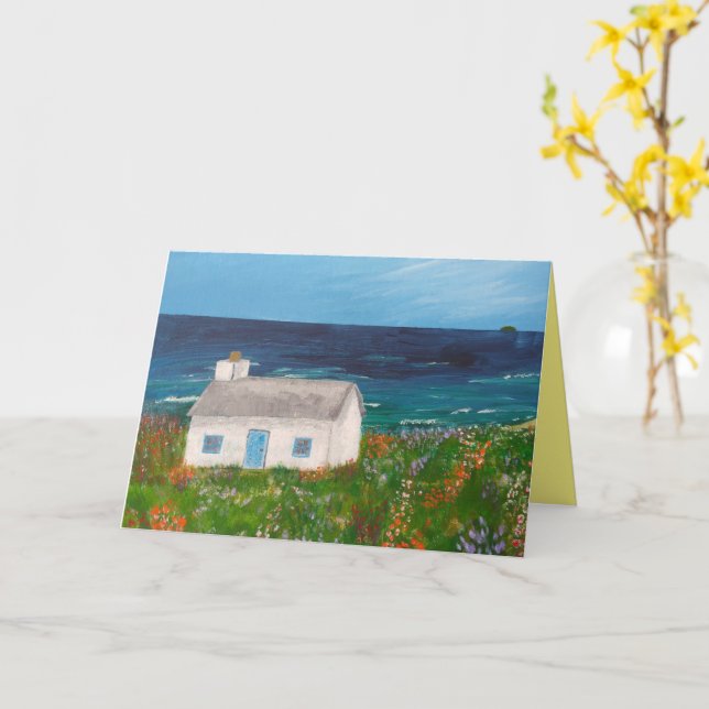 Tarjeta Alquiler junto al mar (flor amarilla)