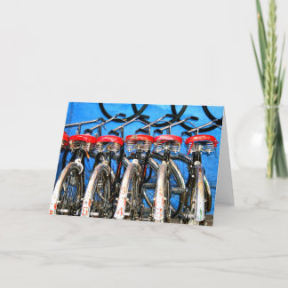 Tarjeta Alquileres de la bicicleta, ciudad azul