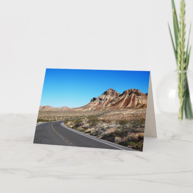 Tarjeta Alrededor de la curva, el paisaje en blanco dentro (Anverso)