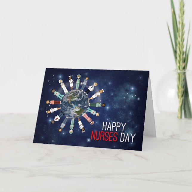 Tarjeta Alrededor del Día Mundial de las Enfermeras a raya (Anverso)