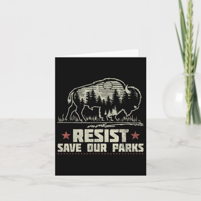 Tarjeta Alt Us National Park Resist Service Bison Buffalo (Anverso)