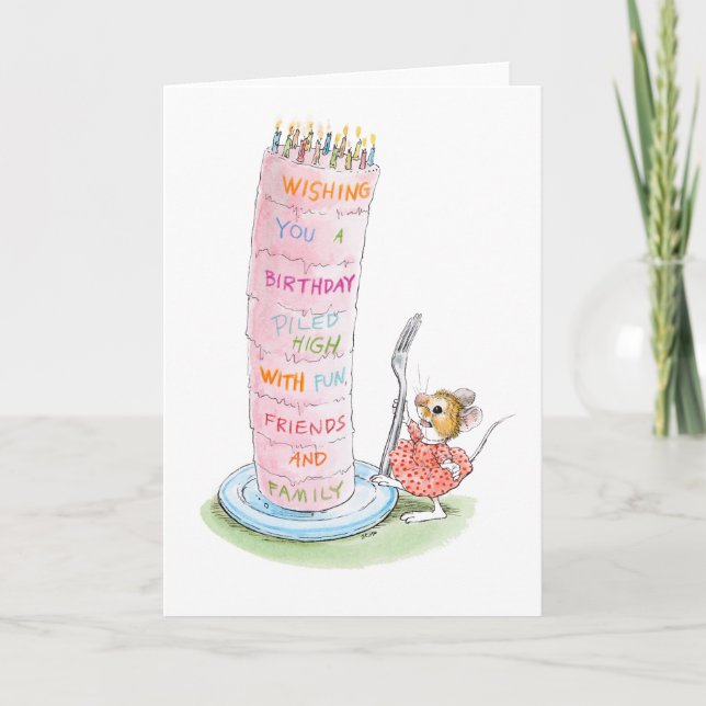Tarjeta alta de la torta de cumpleaños (Anverso)