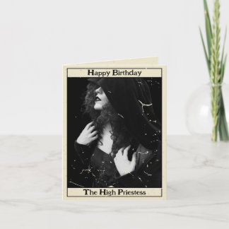 Tarjeta Alta sacerdotisa gótica vintage Tarot Photo Birthd