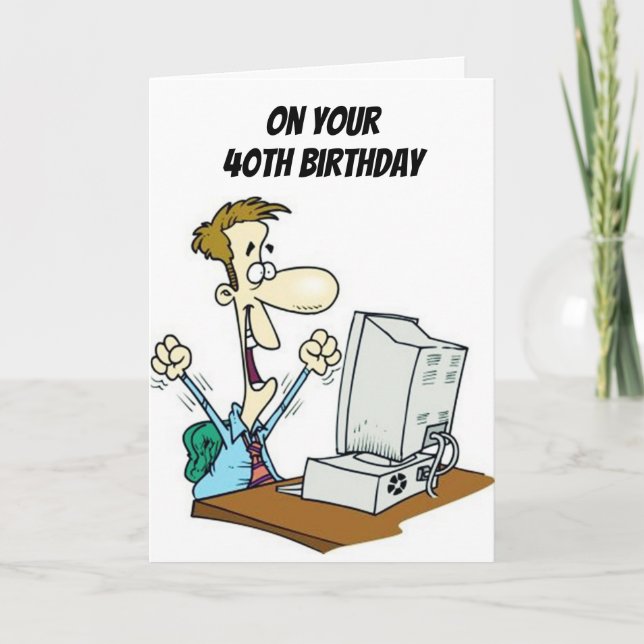 TARJETA ****ALTA TECNOLOGÍA*** "40" DESEOS DE CUMPLEAÑOS (Anverso)