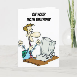 TARJETA ****ALTA TECNOLOGÍA**** DESEOS DE CUMPLEAÑOS "40"