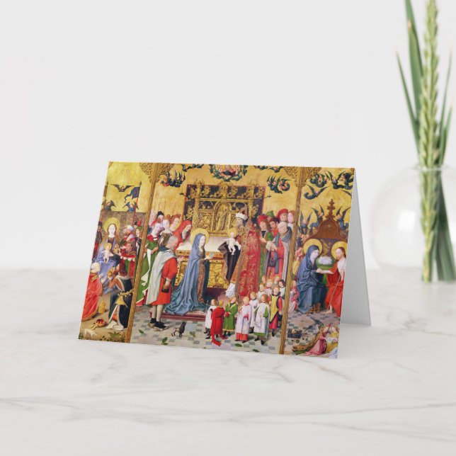 Tarjeta Altarpiece de las siete alegrías de la Virgen (Anverso)