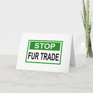 Tarjeta Alto al Rótulo de Comercio de Pieles Verde