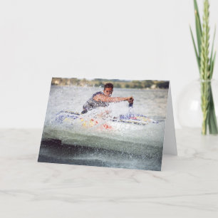 Tarjeta Alumbramiento de verano en el esquí acuático