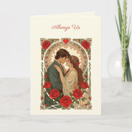Tarjeta Always Us Romantic Art Nouveau Illustration