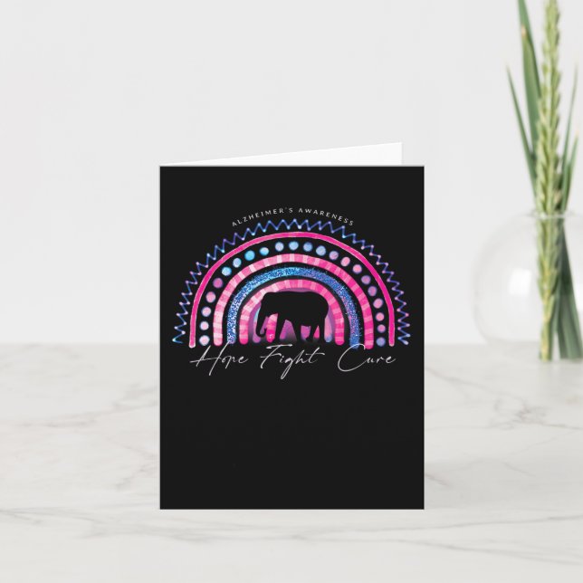 Tarjeta Alzheimer morado termina conciencia arcoiris elefa (Anverso)