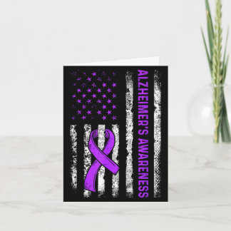 Tarjeta Alzheimer's awareness fight american usa flag