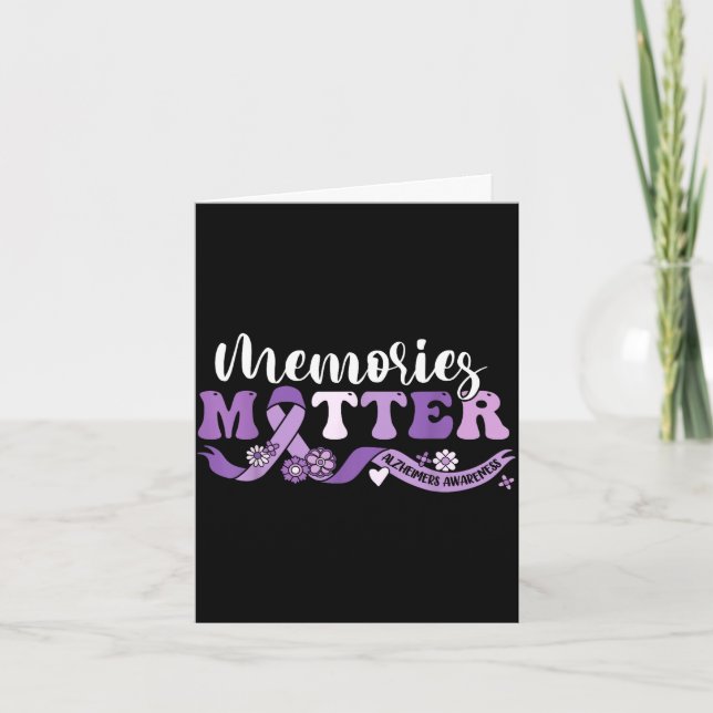 Tarjeta Alzheimer's awareness memories we wear purple end  (Anverso)