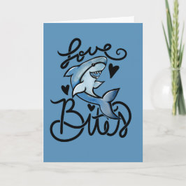 Tarjeta Ama a BITES El día de San Valentín gracioso Tiburó