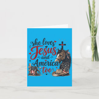Tarjeta Ama a Jesús América También 4 de Julio Caballo Cri