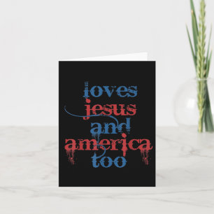 Tarjeta Ama A Jesús Y A Estados Unidos Demasiado Retro 4 D