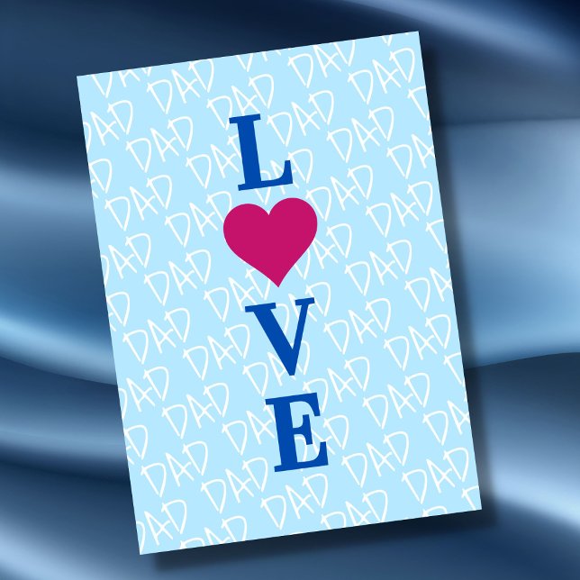 Tarjeta Ama a papá Ama Padre te queremos a papá personaliz (The background text template can fit 2 or 3 upper case letters, maybe 1 or 2 more with lower cases.)
