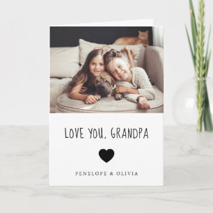 Tarjeta Ama Abuelo Foto y texto manuscrito