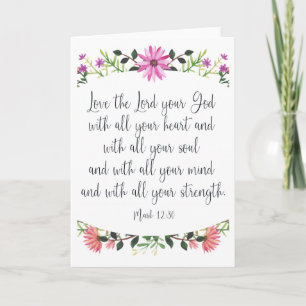 Tarjeta Ama al Señor tu Dios Floral