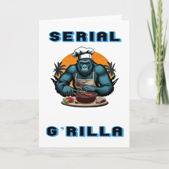Tarjeta Ama de G'rilla Maestro Parrillero Diversión Chiste (Anverso)