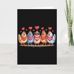 Tarjeta Ama el Día de San Valentín Gallinas Amantes de las
