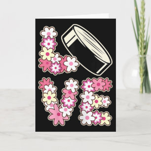 Tarjeta Ama Hockey Groovy Hippie 60s 70s Adolescente Chica