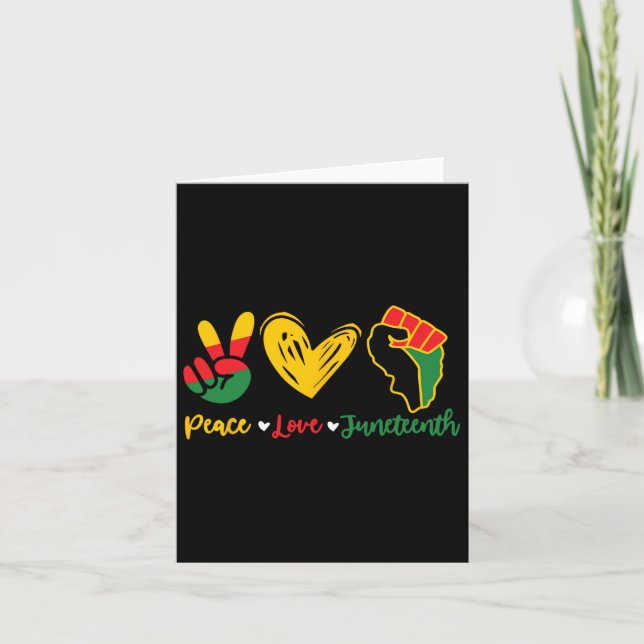 Tarjeta Ama Juneteenth Orgullo Negro Libertad 4 De Julio M (Anverso)