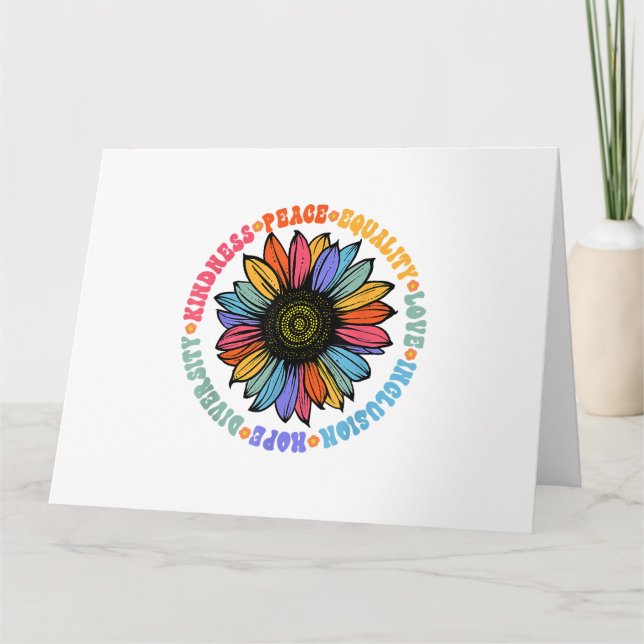 Tarjeta Amabilidad Paz Igualdad Amor Esperanza Diversidad  (Anverso)