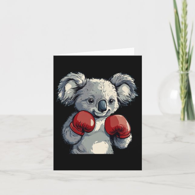 Tarjeta Amable Cargo De Koala Con Gracioso Boxeo Glov (Anverso)