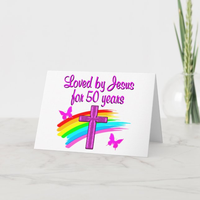 TARJETA AMADO POR EL DISEÑO DEL CUMPLEAÑOS 50 DE DIOS (Anverso)