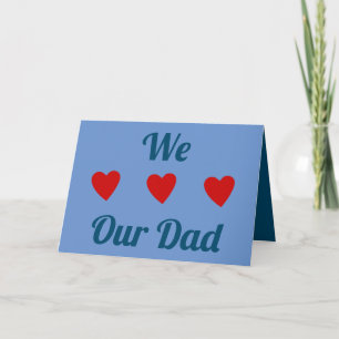 Tarjeta Amamos a DAD   AZUL ROJO   Feliz Día del Padre