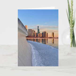 Tarjeta Amanecer de Chicago sobre el lago Michigan