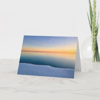 Tarjeta Amanecer de enero sobre el lago Michigan en Chicag