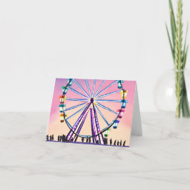 Tarjeta Amanecer de la rueda de la fortuna | Hermosa acuar