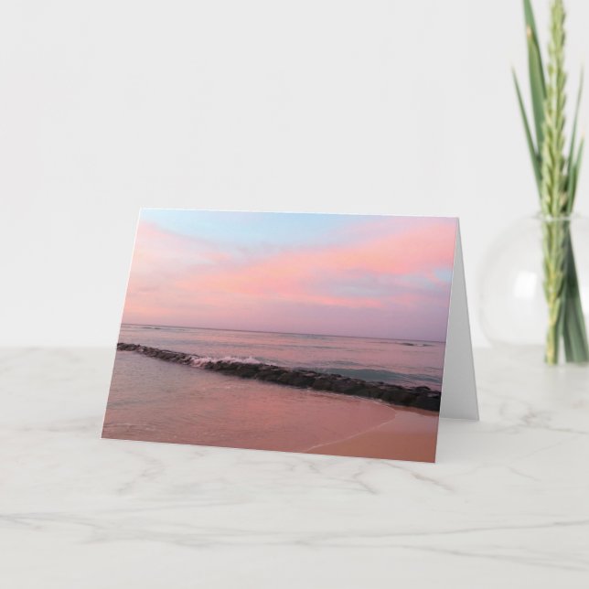 Tarjeta Amanecer en la playa de Waikiki (Anverso)
