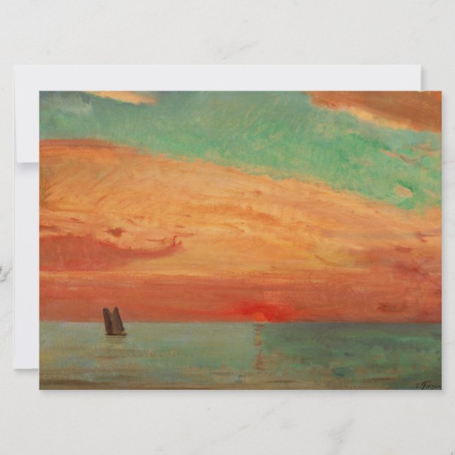 Tarjeta Amanecer sobre el Mar Oriental (arte asiático) (Ta (Anverso)