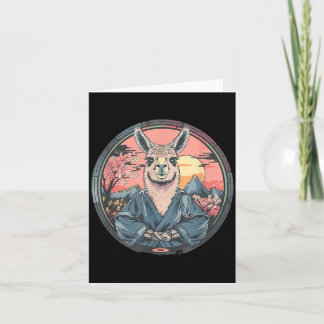 Tarjeta Amante de Alpaca Taekwondo Sakura Atardecer