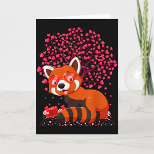 Tarjeta Amante de animales de Panda Rojo Divertido San Val