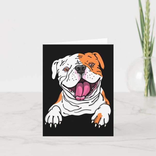 Tarjeta Amante de cachorros de Bulldog Americano inglés so (Anverso)
