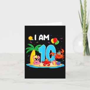 Tarjeta amante de cangrejos de 10 años tema de cangrejo 10