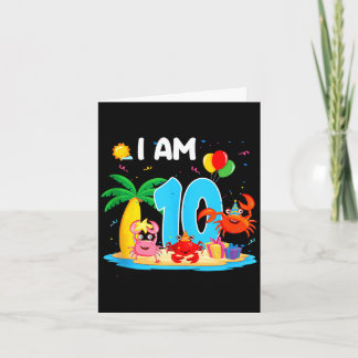Tarjeta amante de cangrejos de 10 años tema de cangrejo 10