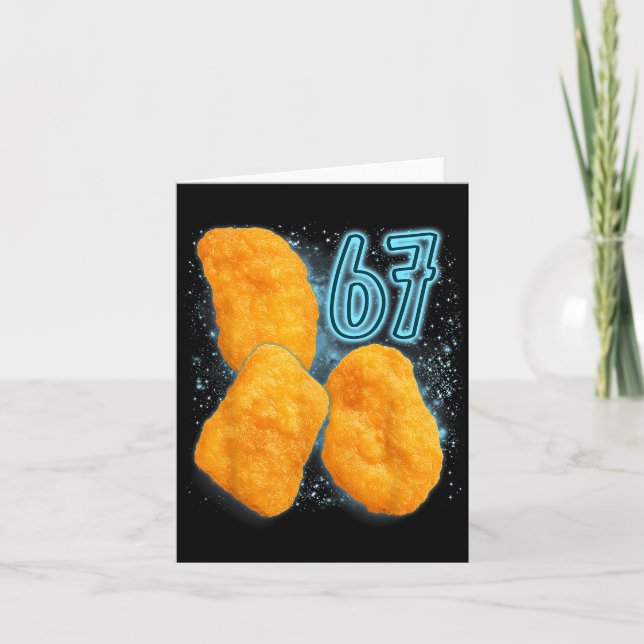 Tarjeta Amante de Chicken Nugget 67 Meme Seis Siete Pollo  (Anverso)