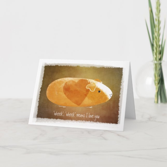 Tarjeta Amante de Cuyes en San Valentín (Anverso)