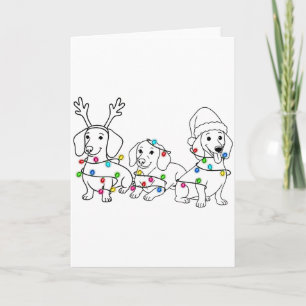 Tarjeta Amante de Dachshund Navidad Luz Xmas Doxie Mamá