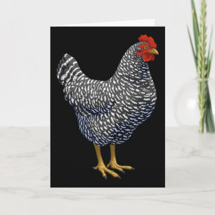 Tarjeta Amante de gallina Plymouth Rock roja